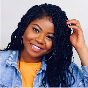 Curly box braids crochet hair 14 inches 1b black